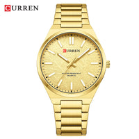 CURREN Men’s Business Watch Textured Black Dial Quartz  Wristwatch Stainless Steel Luminous Male Dress Watch Relogio Masculino