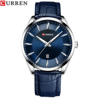 CURREN 8365 Men's Minimalist Calendar Water-Resistant Quartz Watch, Business Style with Leather Strap