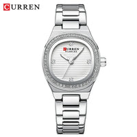 CURREN Round Mini Dial Quartz Watch Ladies Simple Casual Alloy Case Wristwatch Stylish Fashion Gift for Women Montres Femmes