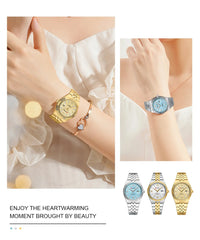 CURREN Women's Watch Analog Quartz Waterproof Ladies Wrist Watches with Date Dainty Fashion Luxury Stainless Steel Watch