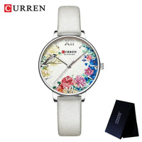 CURREN Women Watch Top Brand Luxury Gold Female Waterproof Clock Mesh Stainless Steel Bracelet Flower Ladies Wristwatch 9059
