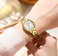 CURREN Simple Quartz Watch for Women Luxury Vintage Wristwatch Luminous Hands Stainless Steel Bracelet Women's Dress Watch