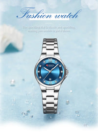 CURREN Luxury Brand Wristwatches for Women Stainless Steel Band with Elegance Dial Luminous Hands Waterproof Watch