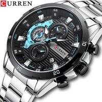 CURREN 8402 Men's Stainless Steel Watch Creative Fashion Luminous Dial with Chronograph Leisure Luxury Men's Watch Reloj Hombre