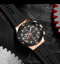 CURREN 8462 Top Luxury Quartz Men's Watch Silicone Strap Multifunctional Timing Code Classic Luminous Waterproof Men's Watch