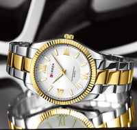 CURREN 8453 Men's Quartz Watches Fashion Elegant Simple White Clock Stainless Steel Strap Wristwatch for Male Gift