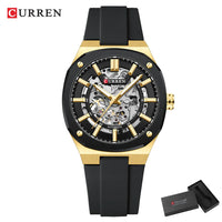 CURREN Watch for Men Automatic Mechanical Original Waterproof Silicone Strap Luminous Business Fashion clock