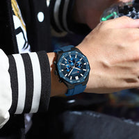 CURREN 8489 New Mens Watches Waterproof Sports Watch Silicone Strap Chronograph Quartz Wristwatch Relogios Masculino+BOX