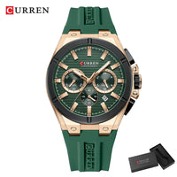 CURREN Luxury Man Wristwatch Chronograph Date Waterproof Rubber band Casual Quartz Men's Watches Sports Male Clock Reloj