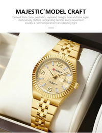 CURREN Women's Watch Analog Quartz Waterproof Ladies Wrist Watches with Date Dainty Fashion Luxury Stainless Steel Watch