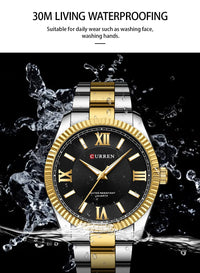 CURREN 8453 Men's Quartz Watches Fashion Elegant Simple White Clock Stainless Steel Strap Wristwatch for Male Gift