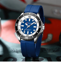 Curren 8448 Original Silicone Clock Hands Quartz Watches for Men Army Waterproof Sports Male Wristwatch reloj hombre