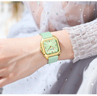 CURREN 9113 Women's square small dial watch waterproof quartz watch silicone watch strap fashionable and simple wristwatch