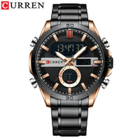 CURREN Sport Men Watch Top Brand Luxury Military Business Male Clock Gold Stainless Steel Quartz Digital Man Wristwatch 8384
