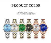 CURREN Original Unique Dial Quartz Watch for Women Fashion Elegant Ladies Watches Stainless Steel Waterproof Women's Wristwatch