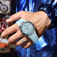 CURREN 8502 Brand New Quartz Watches for Men Chronograph Calendar Luminous Sport 30M Waterproof Silicone Strap Mens Wristwatch