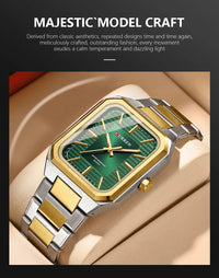 CURREN NEW Stainless Steel Strap Vintage Rectangle Dial Quartz Watches for Men Luminous Hands Waterproof