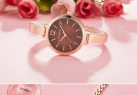 CURREN 9012 Casual Quartz Watch for Ladies, Waterproof Stylish Integrated Stainless Steel Bangle Wristwatch