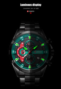 CURREN 8402 Men's Stainless Steel Watch Creative Fashion Luminous Dial with Chronograph Leisure Luxury Men's Watch Reloj Hombre