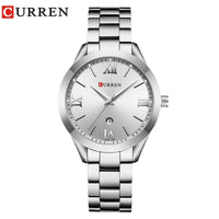 CURREN 9007 Fashion Women Quartz Watch Waterproof Minimalist Calendar Wristwatch with Roman Numerals