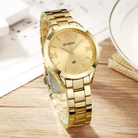 CURREN 9007 Fashion Women Quartz Watch Waterproof Minimalist Calendar Wristwatch with Roman Numerals