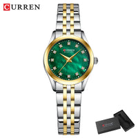 CURREN Elegant Fashion Women's Watches Luxury Brand Original Quartz Watch for Ladies Waterproof Stainless Steel Clock