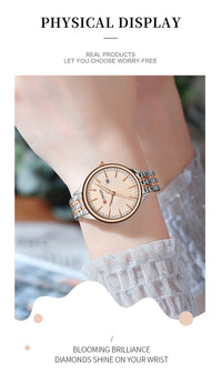 CURREN Fashion Brand Ladies Two Tone Watches Simple Quartz Waterproof Wristwatch for Women with Auto Date