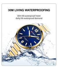 CURREN Men Quartz Movement Watch Waterproof Luminous Men's Watch, Stainless Steel Strap Business Watches