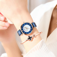 CURREN 9072 Shell Dial Quartz Watch for Ladies, Waterproof Minimalist Business Wristwatch