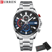 CURREN 8415 Men Luminous Watch Reloj Hombre Simple Multifunctional Quartz Watch Sport Stainless Steel Strap Business Waterproof