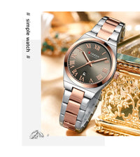 CURREN Fashionable Quartz Watches for Women Roman Numerals Simple Elegant Stainless Steel Braclete Ladies Wristwatch