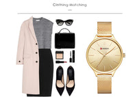 CURREN Fashion Women Watch Top Brand Luxury Ladies Girl Wristwatch Silver Stainless Steel Bracelet Classic Female Clock 9024