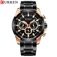 CURREN 8361 Classic Business & Fashion Six-Hand Men's Quartz Watch, Water-Resistant Stainless Steel Strap with Calendar