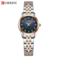 CURREN Elegant Fashion Women's Watches Luxury Brand Original Quartz Watch for Ladies Waterproof Stainless Steel Clock