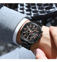 CURREN Stainless Steel Watch with Timer Calendar Luminous Hands And Stainless Steel Bracelet