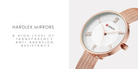 CURREN 9020 Small Dial Quartz Watch for Ladies, Waterproof Elegant Mesh Strap Fashion Wristwatch