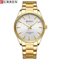 CURREN 8425 Neutral Round Baton-marked Stainless Steel Watch, Water-resistant Business Men's Wristwatch