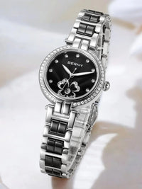 BERNY Women's watches Luxury Elegant Ceramics Quartz Ladies Wristwatch Small Dial Stainless Steel Casual Simple Dress Watch