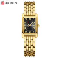 CURREN Luxury Ladies Fashion Quartz Watch Simple Scale Square Quality Women Watches Business Stainless Steel Folding Clock