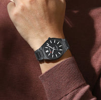 CURREN Men’s Business Watch Textured Black Dial Quartz  Wristwatch Stainless Steel Luminous Male Dress Watch Relogio Masculino