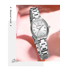 CURREN 9112 Minimalist Ladies' Quartz Watch, Barrel-shaped Waterproof Wristwatch with Roman Numeral