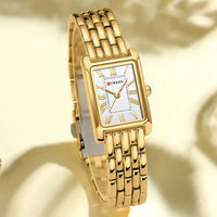 CURREN Fashion Rectangle Women Watches Ladies Stainless Steel Strap Quartz Wristwatches Reloj Mujer