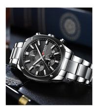 CURREN Stainless Steel Watch with Timer Calendar Luminous Hands And Stainless Steel Bracelet