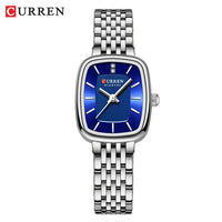 CURRN 9093 Women's Quartz Watch Fashion Leisure Diamond Simple Gold Silvery Steel Strip Wristwatch for Ladies Gift Clock