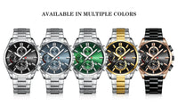 CURREN Men's Quartz Chronograph Watch with Luminous Hands,Auto Date Stainless Steel Band, Precision Style Wristwatche Waterproof