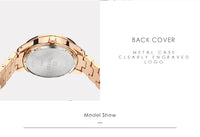 CURREN 9007 Fashion Women Quartz Watch Waterproof Minimalist Calendar Wristwatch with Roman Numerals
