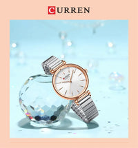 CURREN 9081 Exquisite Women's Quartz Watch Round Silver Gold Clock Simple Fashion Casual Women's Luxury Watch Relojes De Mujer