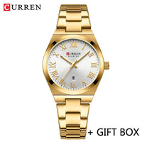 CURREN Women Watch Top Brand Luxury Lady Girl Wristwatch Elegant Stainless Steel Bracelet Waterproof Casual Female Clock 9095