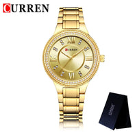 CURREN New Fashion Women Watch Top Brand Luxury Ladies Girl Wristwatch Gold Stainless Steel Bracelet Classic Female Clock 9004