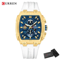 CURREN Original Silicon Strap Multi-functional Dialn Auto Date Design Men's Watch Sports Chronograph Watches